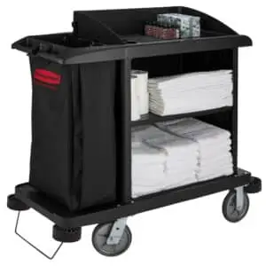 EXECUTIVE TRADITIONAL COMPACT HOUSEKEEPING CART, BLACK