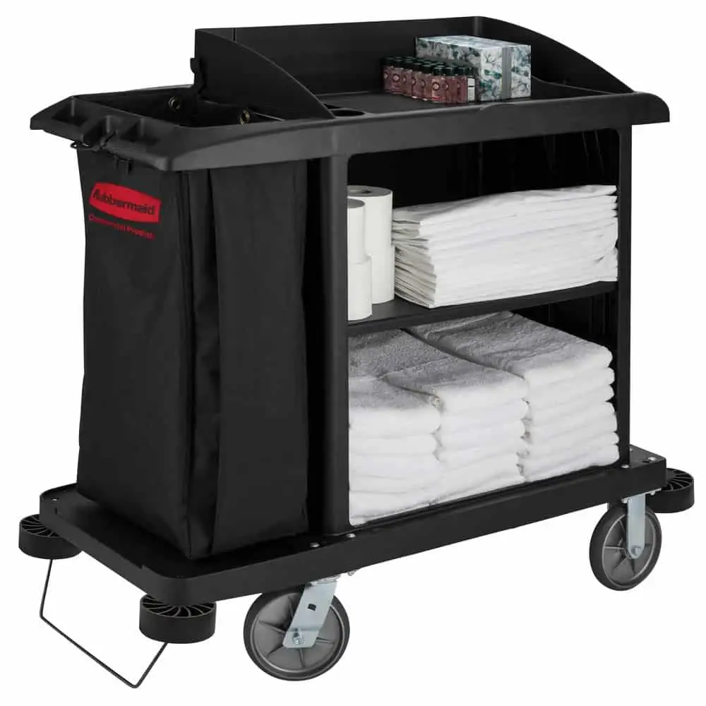 EXECUTIVE TRADITIONAL COMPACT HOUSEKEEPING CART, BLACK