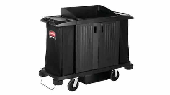 EXECUTIVE FULL SIZE HOUSEKEEPING CART WITH DOORS– TRADITIONAL, BLACK
